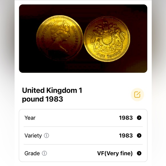 1983 ~ 1 British Pound VF- - Picture 2 of 5